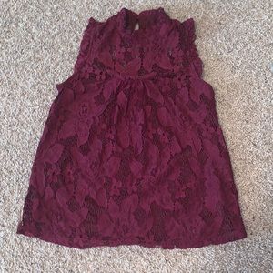 Burgundy lace top